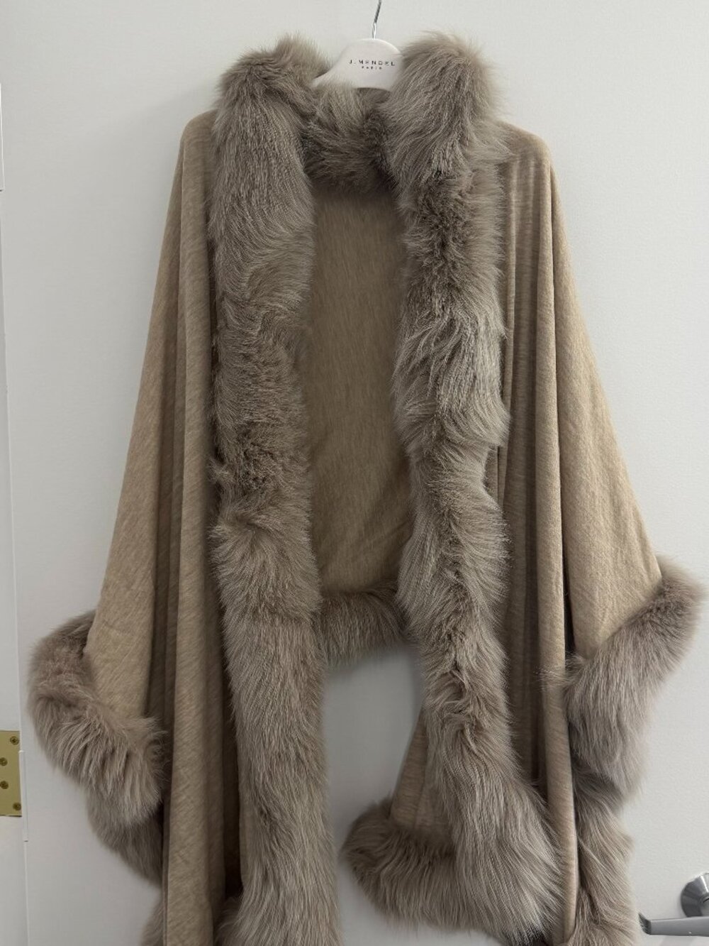 J. Mendel fox-lined cashmere cape